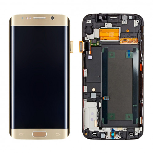 iPartsAcheter pour Samsung Galaxy S6 Bord + / G928F Écran LCD Original + Écran Tactile Digitizer Assemblée avec Cadre (Or) SI909J1980-34