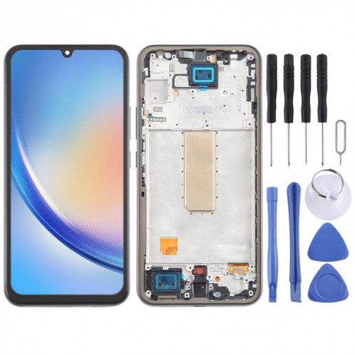 Pour Samsung Galaxy A34 SM-A346B Incell Écran LCD Numériseur Assemblage complet avec cadre (Noir) SH918B1455-37