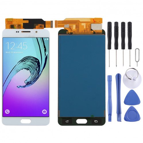 Ecran LCD et assemblage complet du numériseur (matériau TFT) pour Galaxy A7 (2016), A710F, A710F / DS, A710FD, A710M, A710M / DS, A710Y / DS, A7100 (Blanc) SH74WL1941-36