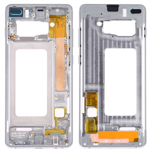 Pour Samsung Galaxy S10+ Plaque de cadre central avec touches latérales (Argent) SH388S869-36