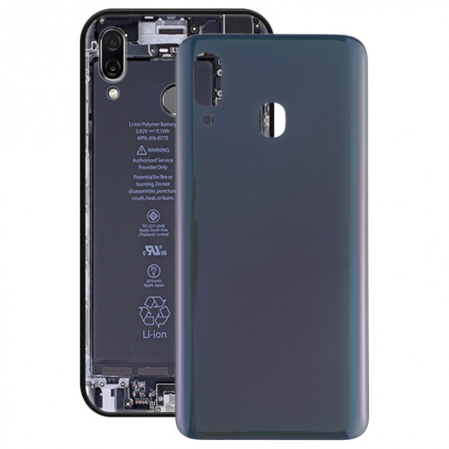 Coque arrière de batterie pour Galaxy A20 SM-A205F/DS (noire) SH90BL1937-36