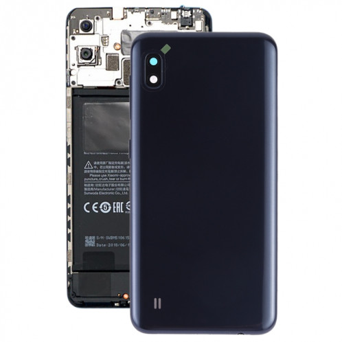Coque arrière de batterie pour Galaxy A10 SM-A105F/DS, SM-A105G/DS avec objectif d'appareil photo et touches latérales (noir) SH93BL1118-36
