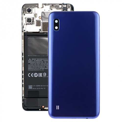 Coque arrière de batterie pour Galaxy A10 SM-A105F/DS, SM-A105G/DS avec objectif d'appareil photo et touches latérales (bleu) SH93LL210-36