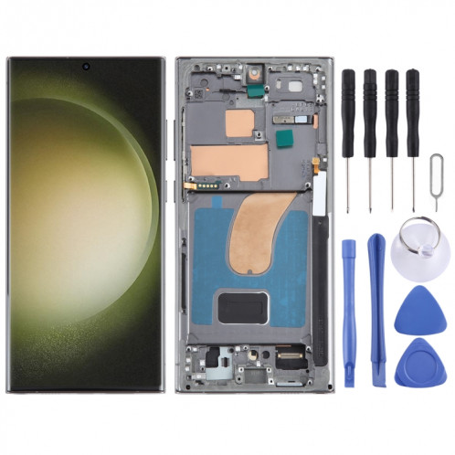 Pour Samsung Galaxy S23 Ultra SM-S918B Écran LCD d'origine numériseur complet avec cadre (vert) SH432G420-37