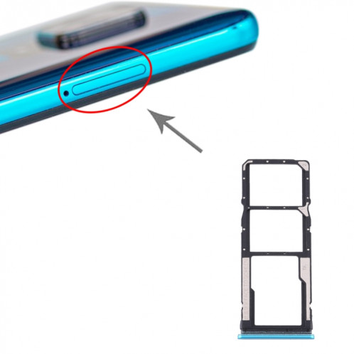 Plateau de la carte SIM + plateau de la carte SIM + plateau de la carte Micro SD pour Xiaomi Redmi Note 9S (vert) SH248G685-34