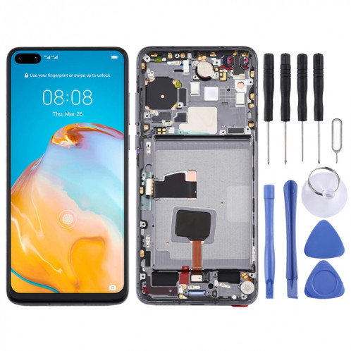 Écran LCD et numériseur complet avec cadre pour Huawei P40 (noir) SH476B328-36