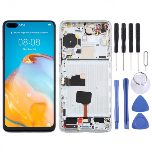 Écran LCD et numériseur complet avec cadre pour Huawei P40 (argent) SH476S660-36