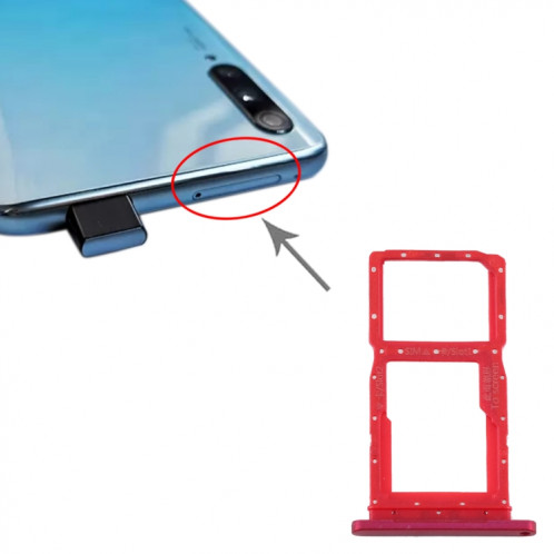 Plateau pour Carte SIM + Plateau pour Carte SIM / Plateau pour Carte Micro SD pour Huawei Y9s (Rouge) SH584R1015-34