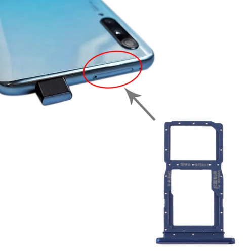 Plateau pour Carte SIM + Plateau pour Carte SIM / Plateau pour Carte Micro SD pour Huawei Y9s 2020 (Bleu) SH585L1687-34