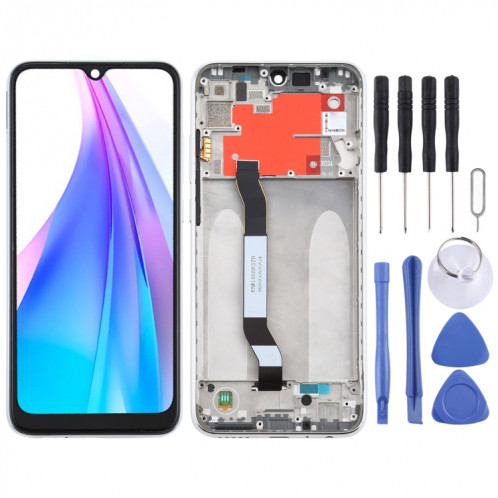 Écran LCD et numériseur complet avec cadre pour Xiaomi Redmi Note 8T (argent) SH97SL1698-36