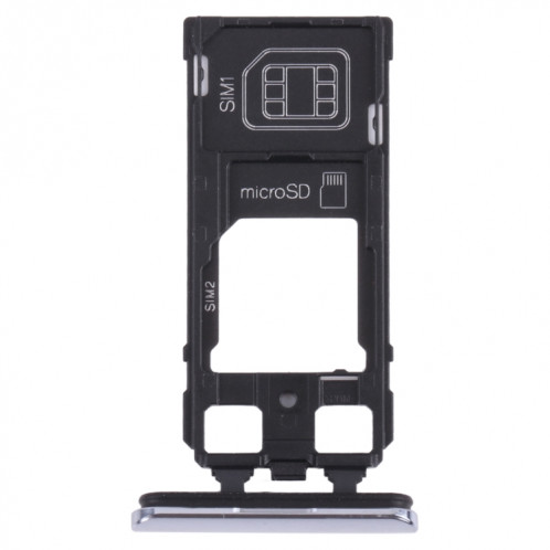 Plateau de carte SIM + plateau de carte SIM / plateau de carte micro SD pour Sony Xperia 1 / Xperia XZ4 (gris) SH960H625-34