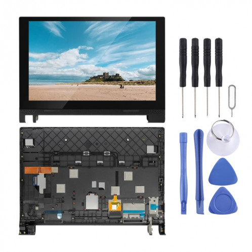 Écran LCD OEM pour Lenovo YOGA Tab 3 10.1 YT3-X50F YT3-X50 Assemblage complet du numériseur avec cadre (Noir) SH154B279-35