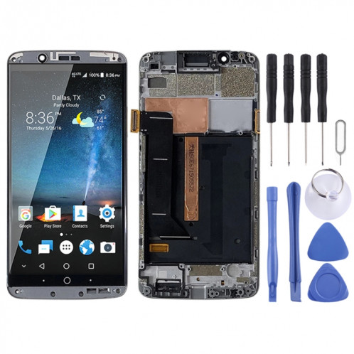 Écran LCD AMOLED d'origine pour ZTE Axon 7 A2017 A2017U A2017G Assemblage complet du numériseur avec cadre (Gris) SH219H430-34