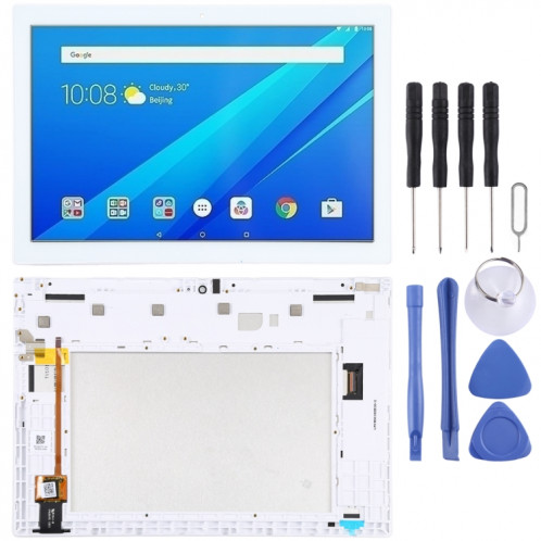 Écran LCD OEM pour Lenovo TAB4/TB-X304F/TB-X304L/TB-X304N/TB-X304X/TB-X304 Ensemble complet de numériseur avec cadre (Blanc) SH464W1375-35