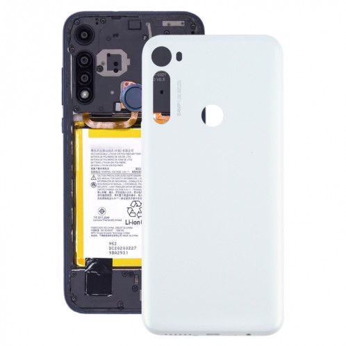 Cache arrière de batterie d'origine pour Motorola Moto One Fusion Plus PAKF0002IN (blanc) SH469W1734-36