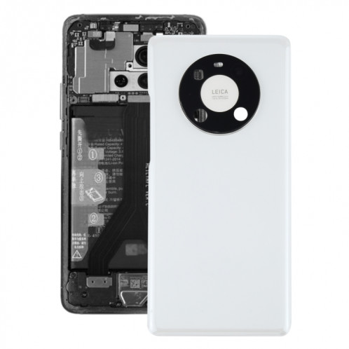 Couvercle arrière de la batterie d'origine avec couvercle de la lentille de caméra pour Huawei Mate 40 Pro (Blanc) SH15WL1850-36
