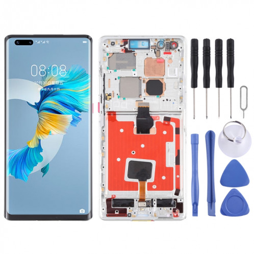 Écran LCD d'origine et numériseur Assemblage complet avec cadre pour Huawei Mate 40 Pro (argent) SH645S1994-37