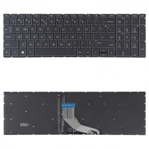 Version américaine Clavier avec rétroéclairage au clavier pour HP 15-DA 15-DA0002DX 15-DA0008CA 15-DB 15-DB0003CA TPN-C135 TPN-C136 (noir) SH693B375-35