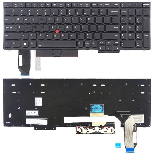 Version américaine Clavier pour Lenovo ThinkPad E580 E585 E590 E595 T590 P53S L580 L590 P52 P72 P53 P73 (Noir) SH711B830-34