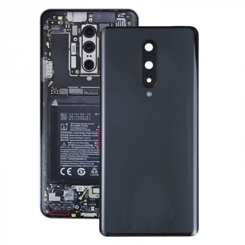 Pour le couvercle arrière de la batterie OnePlus 8 avec couvercle d'objectif d'appareil photo (noir) SH16BL545-36