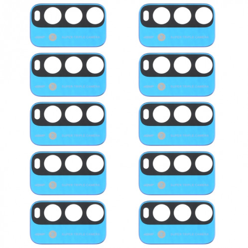 10 PCS Back Camera Lens pour Xiaomi Redmi Note 9 4G M2010J19SC (Bleu) SH898L1688-34