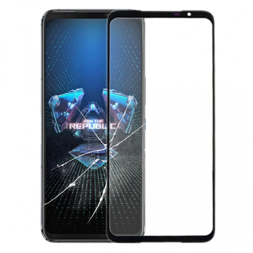 Lentille en verre extérieur à écran avant pour téléphone asus rog 5 zs673ks i005da (noir) SH103B1376-35