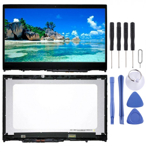 Écran LCD FHD OEM 1920 x 1080 pour Lenovo IdeaPad Flex 5-15 / Yoga 520 Assemblage complet du numériseur avec cadre (Noir) SH134B1145-34