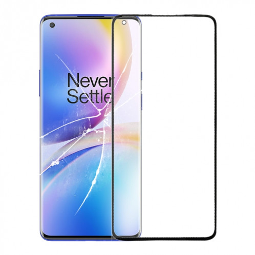 Pour OnePlus 8 Pro Lentille en verre extérieure de l'écran avant (noir) SH317B562-35