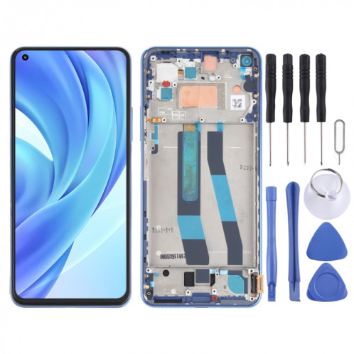 Écran LCD et numériseur d'origine Assemblage complet avec cadre pour xiaomi mi 11 lite 4g m2101k9ag m2101k9ai (bleu) SH235L1667-37