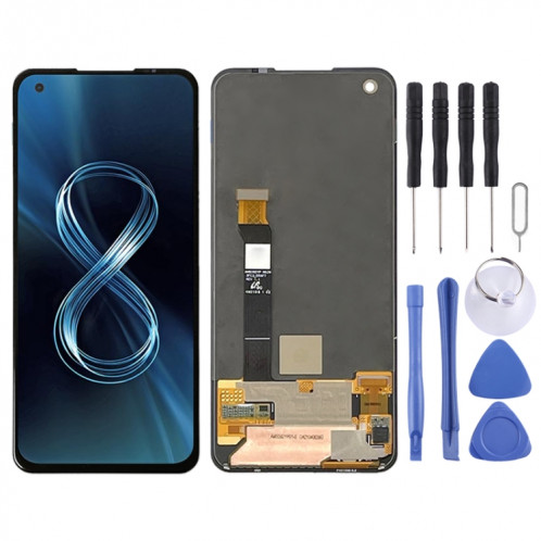 Matériau AMOLED Écran LCD et numériseur Assemblage complet pour Asus Zenfone 8 ZS590KS-2A007EU I006D (Noir) SH244B1404-37