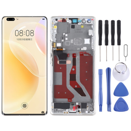 Écran LCD et numériseur complet avec cadre pour Huawei Nova 8 Pro 5G (Argent) SH439S938-36