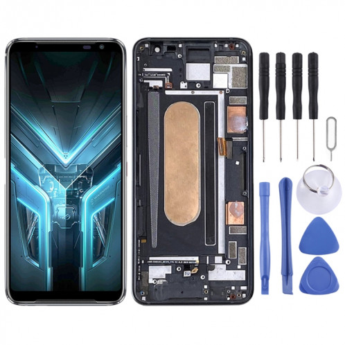 Matériau OLED Écran LCD et numériseur Assemblage complet avec cadre pour Asus Rog Téléphone 3 ZS661KS I003DD (Noir) SH625B530-37