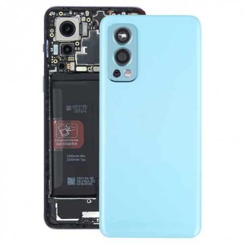Pour le couvercle arrière de la batterie OnePlus Nord 2 avec couvercle d'objectif d'appareil photo (bleu) SH40LL1327-37