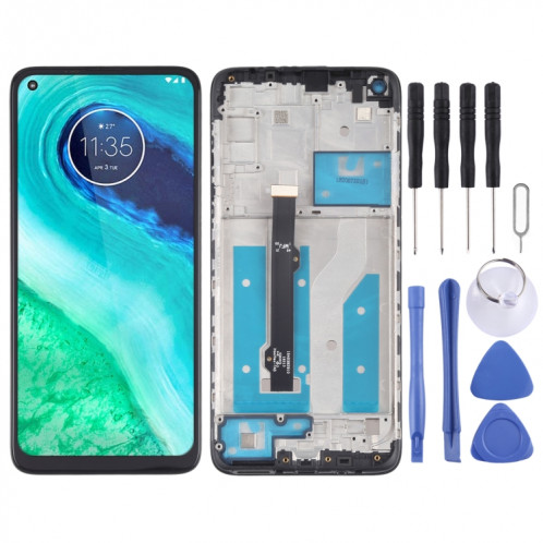 Écran LCD et numériseur Assemblage complet avec cadre pour Motorola Moto G8 XT2045-1 (Noir) SH911B439-37