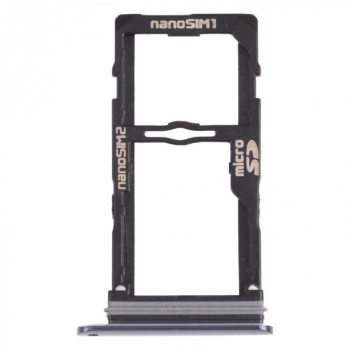 Plateau de carte Nano SIM + Nano SIM Plateau de la carte / Micro SD Plateau de carte pour LG G8S Thinq LMG810, LM-G810, LMG810EAW (Noir) SH050B498-34