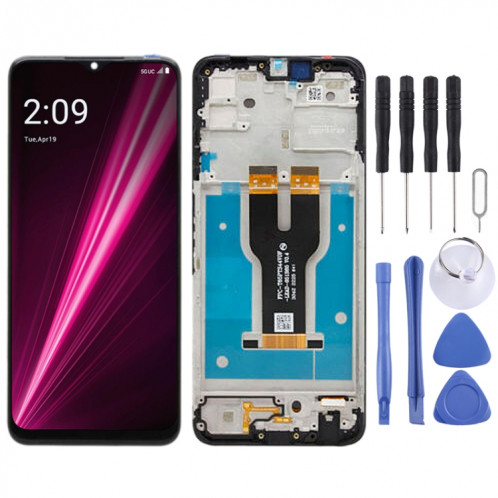 Écran LCD pour T-Mobile Revvl 6 Digitizer Assemblage complet avec cadre (Noir) SH099B878-35
