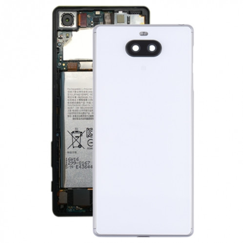 Pour Sony Xperia 8 Couvercle arrière de la batterie avec cadre central et couvercle de l'objectif de l'appareil photo (argent) SH65SL731-37