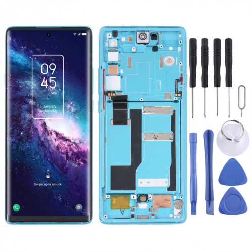 Écran LCD d'origine pour TCL 20 Pro 5G T810H Digitizer Assemblage complet avec cadre (Bleu) SH875L962-36