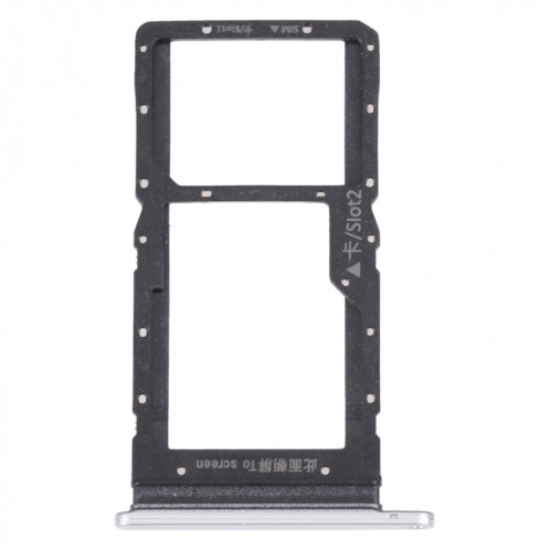 Plateau de carte SIM + plateau de carte SIM / plateau de carte micro sd pour Huawei Maimang 10 SE (argent) SH928S1609-34