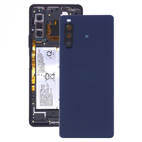 Couvercle arrière de la batterie d'origine avec empreinte digitale pour Sony Xperia 10 II (bleu) SH99LL702-36