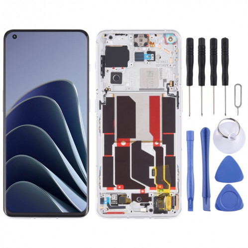 Pour OnePlus 10 Pro NE2210 Digitizer Assemblage complet avec cadre Écran LCD d'origine (Argent) SH077S895-35