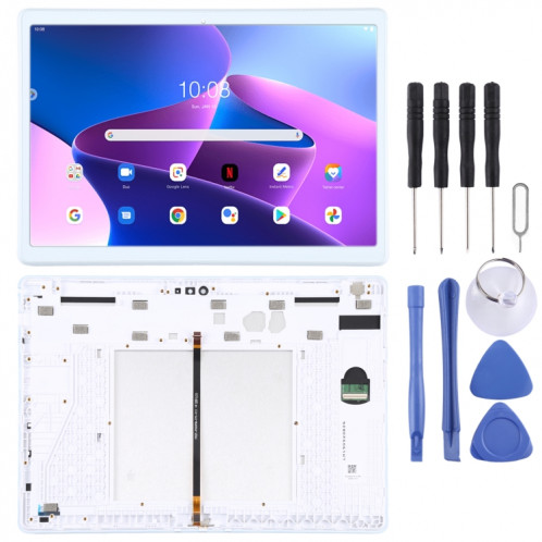 Écran LCD OEM pour Lenovo Tab 5 Plus/M10 TB-X605L TB-X605F TB-X605M TB-X605 Assemblage complet du numériseur avec cadre (Blanc) SH246W457-35