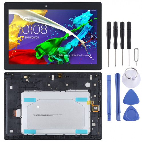Écran LCD OEM pour Lenovo Tab 2 A10-30 YT3-X30 Assemblage complet du numériseur avec cadre (Noir) SH00BL566-35