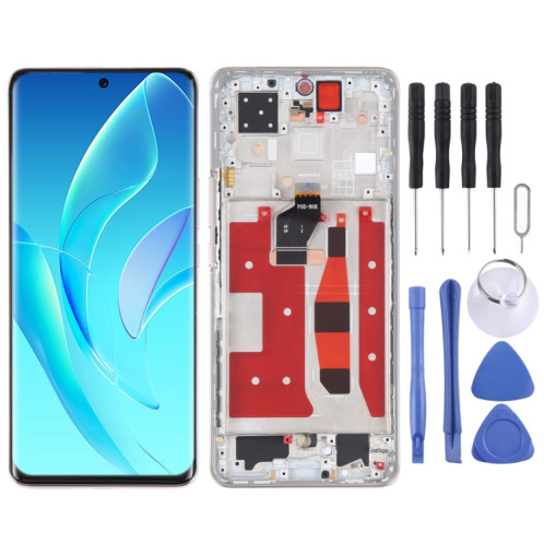 Écran LCD OLED d'origine pour Honor 60 Pro Digitizer Assemblage complet avec cadre (Or) SH360J1743-35