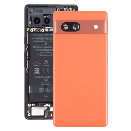 Pour Google Pixel 7A Couvercle arrière de batterie d'origine avec couvercle d'objectif d'appareil photo (Orange) SH44EL541-36