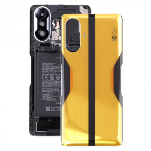 Couvercle arrière de batterie en verre pour Xiaomi Redmi K40 Gaming (jaune) SH50YL1334-36