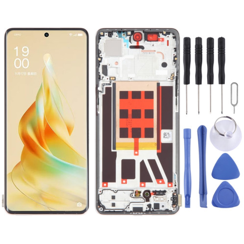 Écran LCD d'origine pour OPPO Reno9 Pro Assemblage complet du numériseur avec cadre (or) SH717J998-36