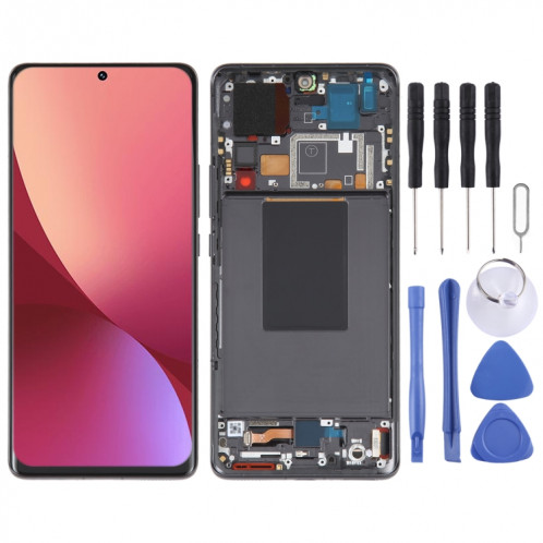 Écran LCD d'origine AMOLED pour Xiaomi 12 Pro / 12S Pro Digitizer Assemblage complet avec cadre (Noir) SH969B719-35