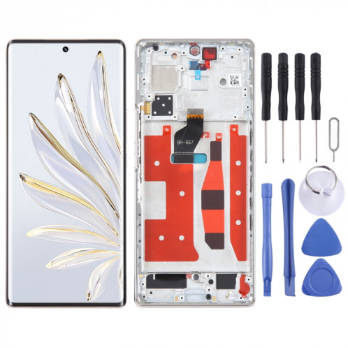 Écran LCD d'origine pour Honor 70 Digitizer Full Assembly avec cadre (or) SH181J715-36