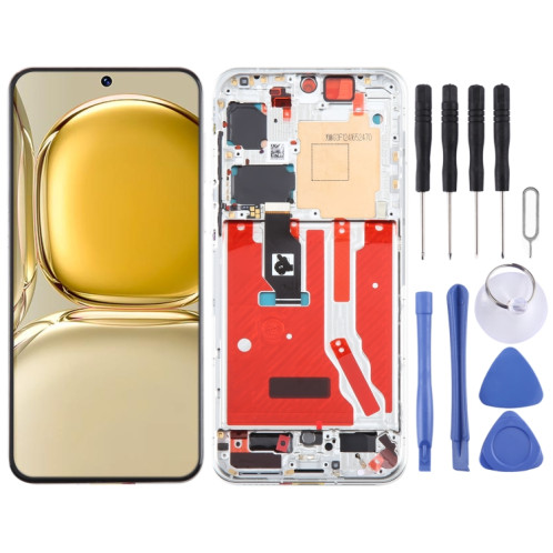 Écran LCD d'origine pour Huawei P50 Numériseur Assemblage complet avec cadre (Argent) SH196S273-36